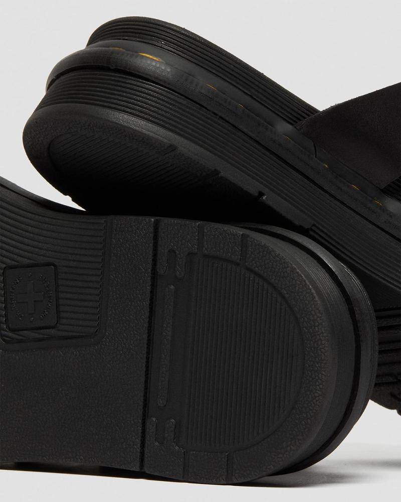 Dr Martens Tate Lær Slidesandaler Dame Svarte | Norge 468DFM